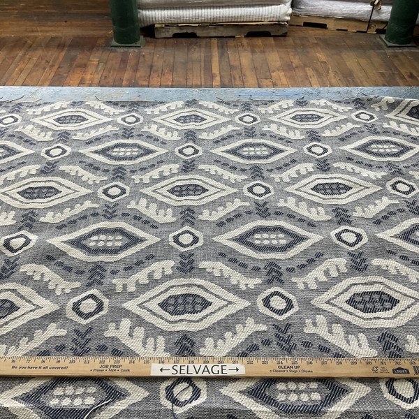 Artistry Tribal Southwest Pedra Jacquard Indigo | Very Heavyweight Jacquard Fabric | Home Decor Fabric | 57.25" Wide