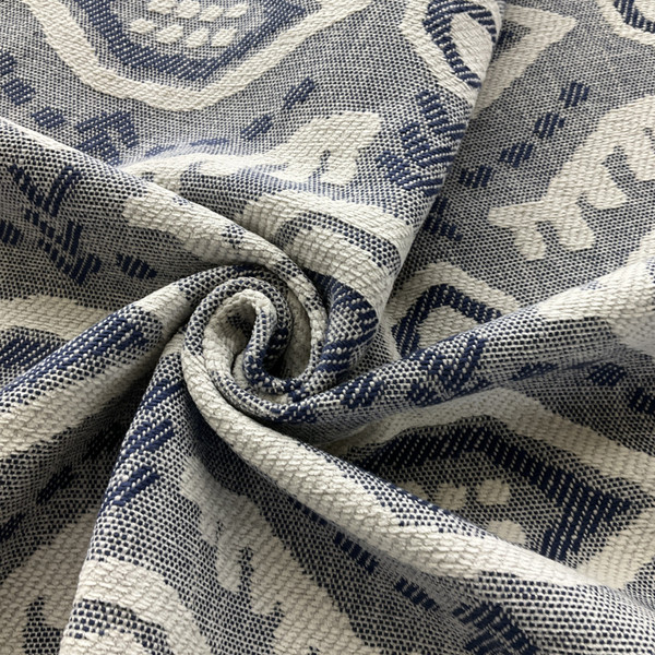 Artistry Tribal Southwest Pedra Jacquard Indigo | Very Heavyweight Jacquard Fabric | Home Decor Fabric | 57.25" Wide