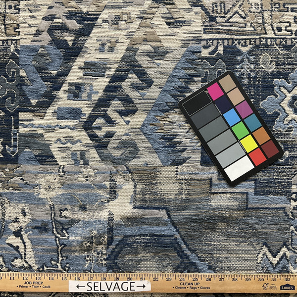 Artistry Tribal Southwest Graze Chenille Jacquard Indigo | Very Heavyweight Jacquard, Chenille Fabric | Home Decor Fabric | 56.5" Wide