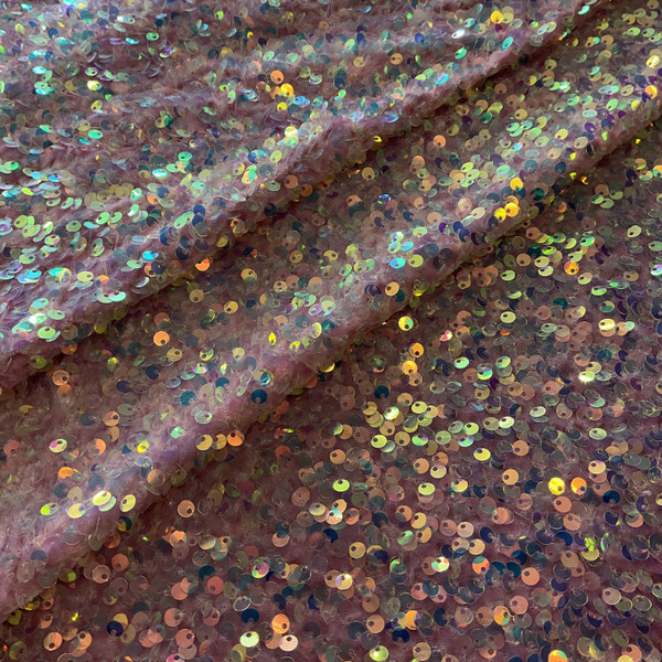 Selectra Plus Sequins Pink | Medium Weight Knit, Velvet Fabric | Home Decor Fabric | 44" Wide