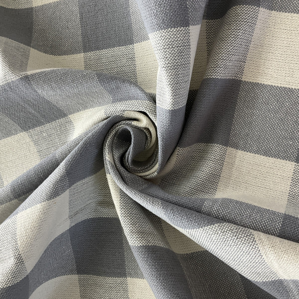 Big Duck Canvas Windmill Linen Check Gray | Heavyweight Linen Fabric | Home Decor Fabric | 54" Wide
