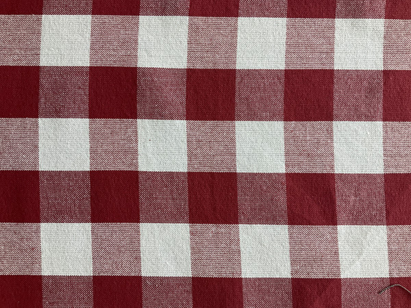 Big Duck Canvas Windmill Linen Check Red | Heavyweight Linen Fabric | Home Decor Fabric | 54" Wide