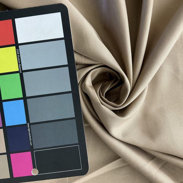 Polyester Twill Solid Khaki | Medium Weight Twill Fabric | Home Decor Fabric | 58" Wide