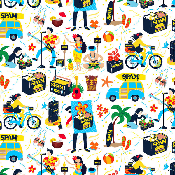 Michael Miller Fabrics Spam Life Cotton Duck White | Medium Weight Duck Fabric | Home Decor Fabric | 44" Wide