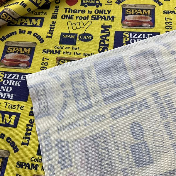 Michael Miller Fabrics Spam Print Cotton Duck Yellow | Medium Weight Duck Fabric | Home Decor Fabric | 44" Wide
