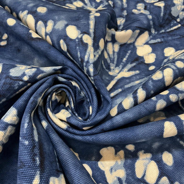 PKL Studio Gossmer Branch Duck Indigo | Medium Weight Duck Fabric | Home Decor Fabric | 54" Wide
