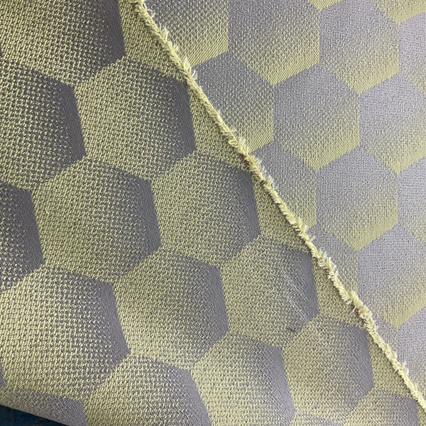 Sunbrella European HEXJ207 Hexagon Lemon | Very Heavyweight Outdoor Fabric | Home Decor Fabric | 54" Wide