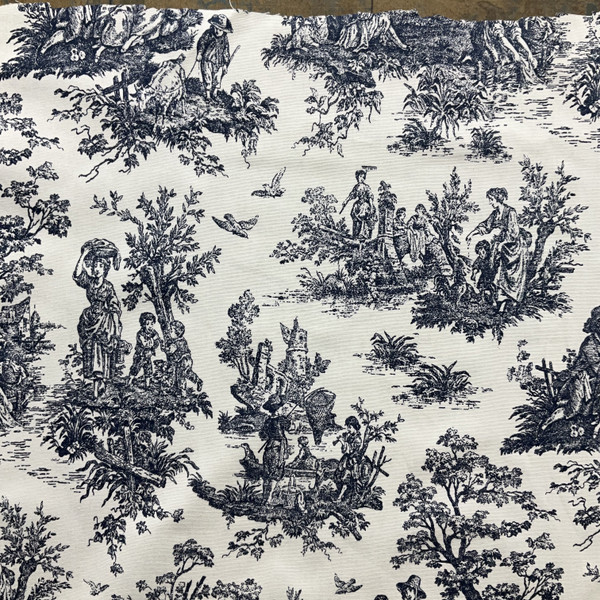 EXCLUSIVE Premier Prints Colonial Toile Cotton Duck Blue Medium