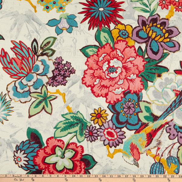 P Kaufmann Dailiang Twill Hibiscus | Lightweight Twill Fabric | Home Decor Fabric | 54" Wide