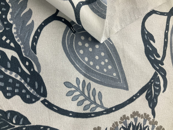Laura & Kiran Palampore Print Duck Indigo | Medium Weight Duck Fabric | Home Decor Fabric | 56" Wide
