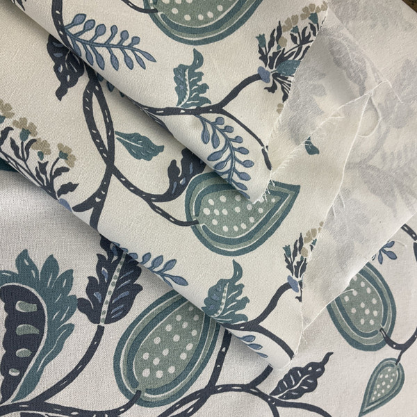 Laura & Kiran Palampore Print Duck Lagoon | Medium Weight Duck Fabric | Home Decor Fabric | 56" Wide