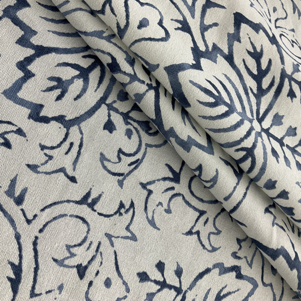 Laura & Kiran Wisteria Print Duck Peking Blue | Medium Weight Duck Fabric | Home Decor Fabric | 56" Wide
