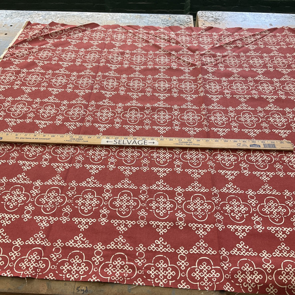 Laura & Kiran Bandhani Print Duck Venetian Red | Medium Weight Duck Fabric | Home Decor Fabric | 56" Wide