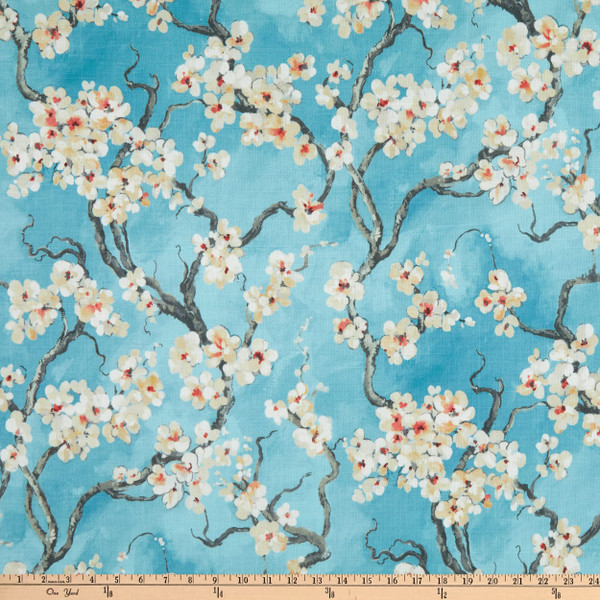 Covington Sakura Duck Azure | Medium/Heavyweight Duck Fabric | Home Decor Fabric | 54" Wide