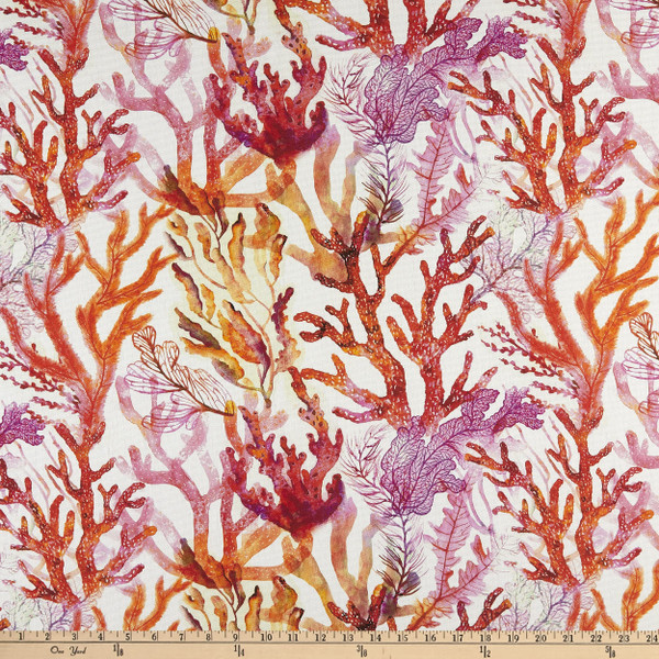 Ocean Terrasol Living Coral Outdoor Acrylic Sunset | Medium/Heavyweight Outdoor Fabric | Home Decor Fabric | 54" Wide