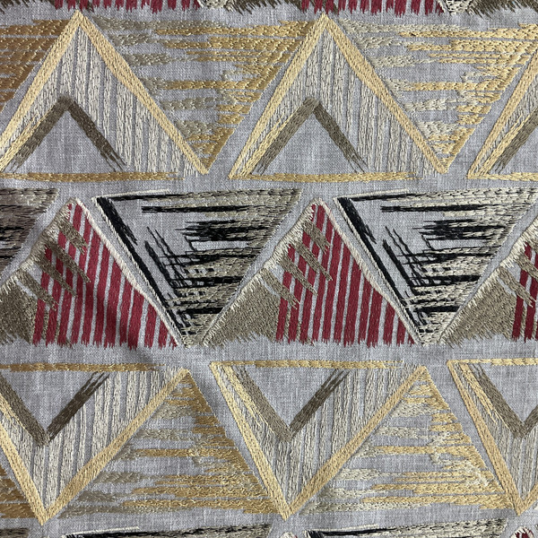 tfa Good Life Embroidered Duck Slate | Medium/Heavyweight Duck Fabric | Home Decor Fabric | 54" Wide