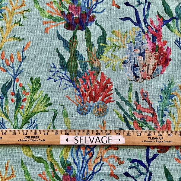 Claridge Home Under The Sea Linen Spa | Medium Weight Basketweave Fabric | Home Decor Fabric | 54" Wide