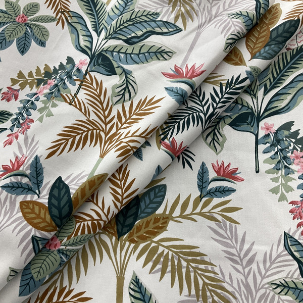 STOF France Lucayes Brushed Duck Bleu | Medium Weight Duck Fabric | Home Decor Fabric | 55" Wide