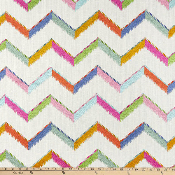 tfa Curtain Call Embroidered Carnival | Medium/Heavyweight Duck Fabric | Home Decor Fabric | 56" Wide
