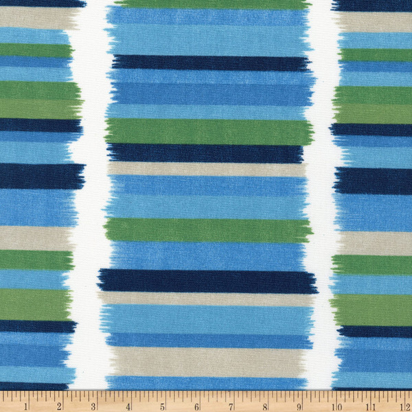 PKL Studio Outdoor Solar Stripe Azure | Medium Weight Outdoor Fabric | Home Decor Fabric | 54" Wide