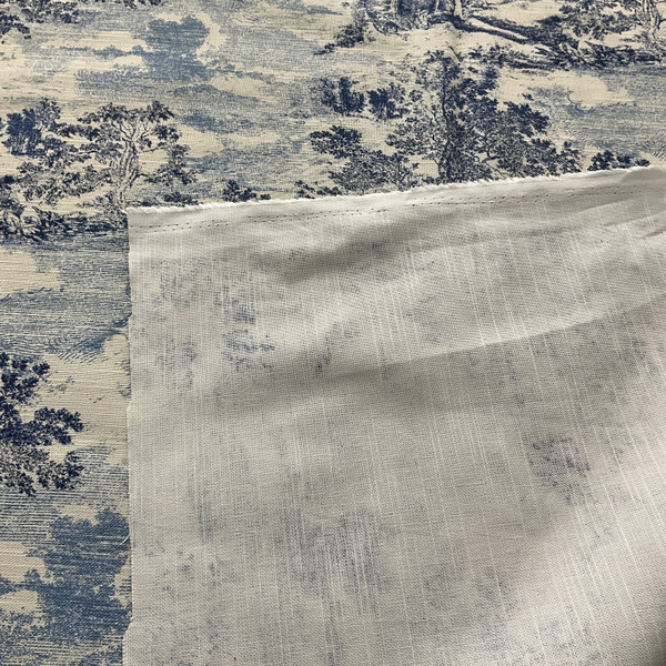 PKL Studio Serene Scenes Duck Sapphire | Medium Weight Duck Fabric | Home Decor Fabric | 54" Wide