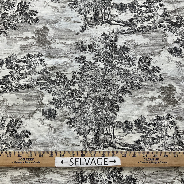 PKL Studio Serene Scenes Duck Zinc | Medium Weight Duck Fabric | Home Decor Fabric | 54" Wide