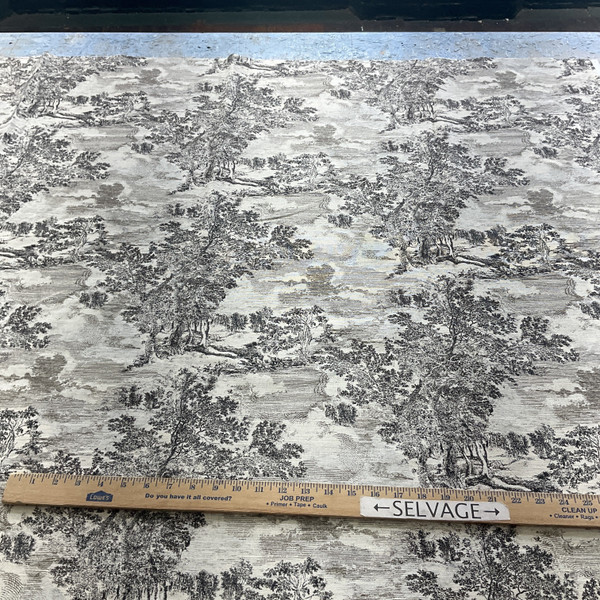 PKL Studio Serene Scenes Duck Zinc | Medium Weight Duck Fabric | Home Decor Fabric | 54" Wide