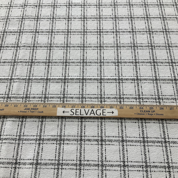 PKL Studio Glendale Plaid Chenille Domino | Medium/Heavyweight Basketweave, Chenille Fabric | Home Decor Fabric | 54" Wide