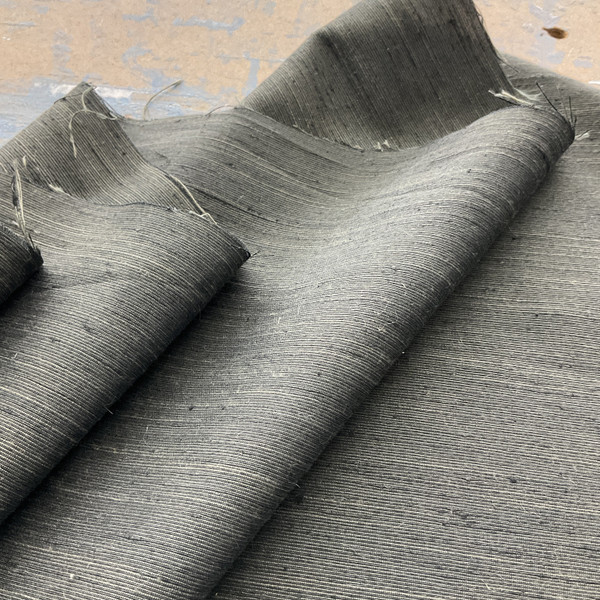 Isla Raw Slub Faux Silk Coal | Lightweight Dupioni Fabric | Home Decor Fabric | 54" Wide