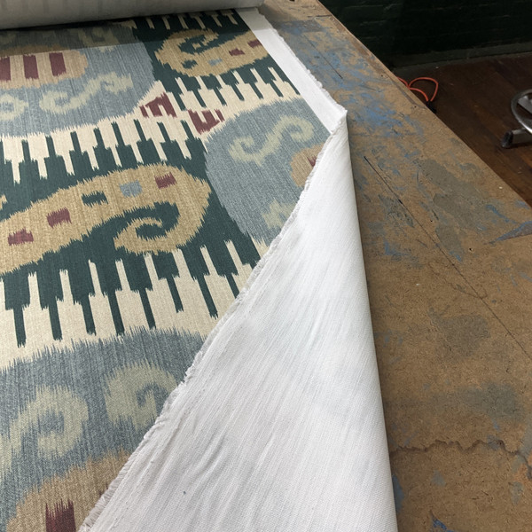 PKL Studio Connoisseur Byzantium Ikat Duck Teal | Medium Weight Duck Fabric | Home Decor Fabric | 54" Wide