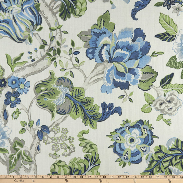 PKL Studio Connoisseur Fanciful Florale Duck Alabaster | Medium Weight Duck Fabric | Home Decor Fabric | 54" Wide