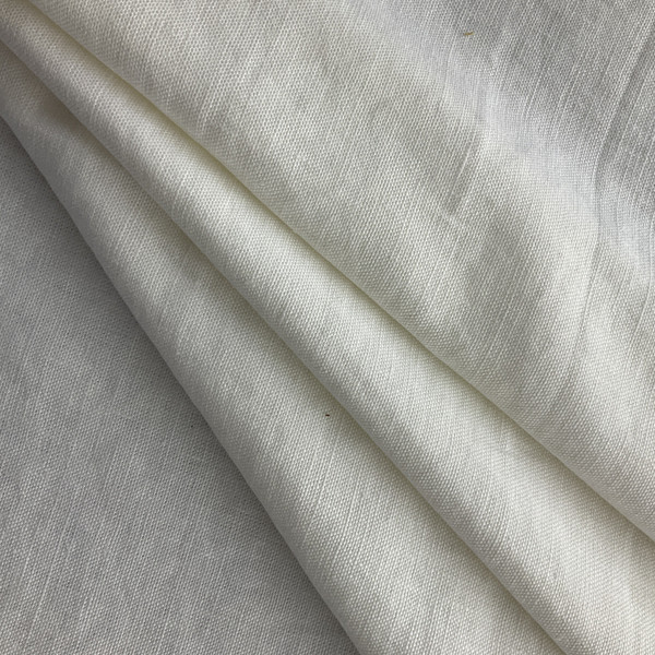 European Linen Dakota Tumbled White | Medium Weight Linen Fabric | Home Decor Fabric | 54" Wide