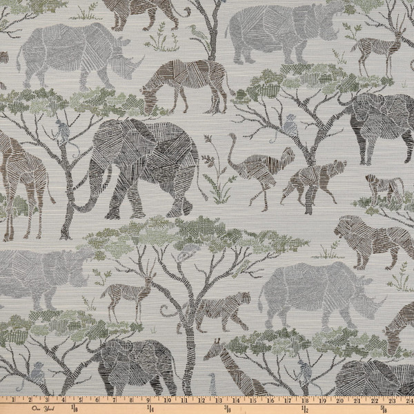 tfa Jungle Mingle Safari Jacquard Natural | Medium/Heavyweight Jacquard Fabric | Home Decor Fabric | 55" Wide