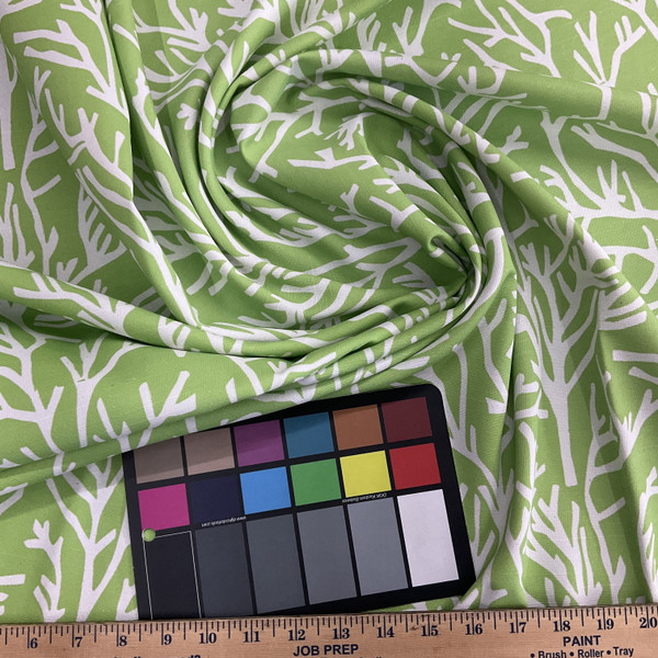 Comersan Fabrics Manglar Duck Green/White | Lightweight Duck Fabric | Home Decor Fabric | 55" Wide