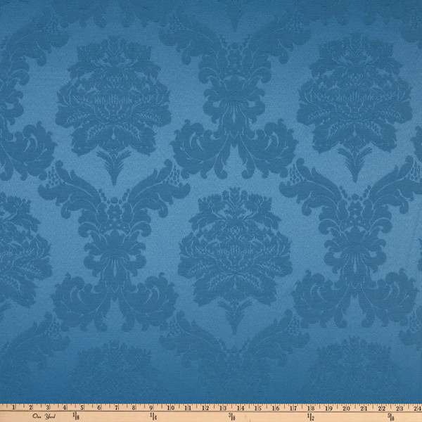 Comersan Fabrics Damasco Woven Blue | Lightweight Woven Fabric | Home Decor Fabric | 55" Wide
