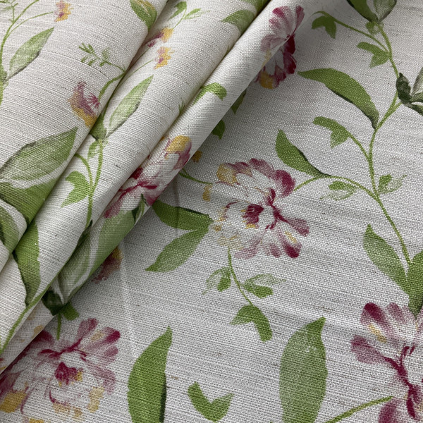 Pink & Green Claridge Home Rose Toile Woven Pink & Green | Very Lightweight Woven Fabric | Home Decor Fabric | 54" Wide