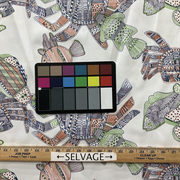 Hot Tropics Karkinos Twill Blue | Medium Weight Twill Fabric | Home Decor Fabric | 54" Wide