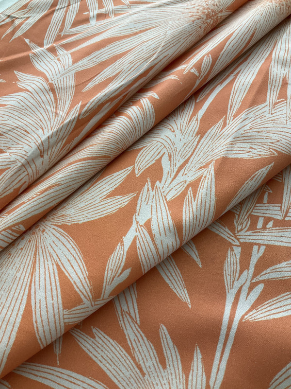 Hot Tropics Lupine Warp Sateen Coral Pink | Lightweight Sateen Fabric | Home Decor Fabric | 54" Wide