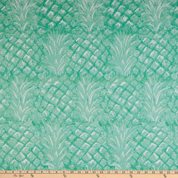 Hot Tropics Pineapple Warp Sateen Mint Green | Lightweight Sateen Fabric | Home Decor Fabric | 54" Wide