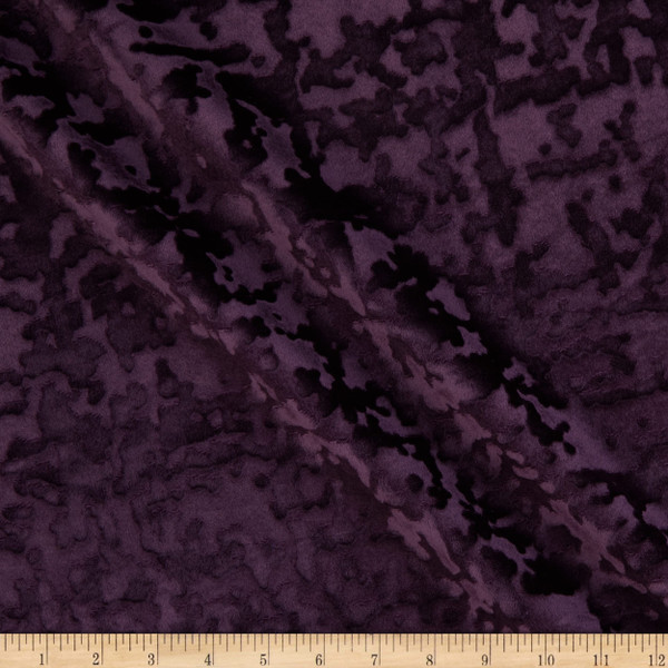 118" Allendale Abstract Crushed Velvet Plum | Medium/Heavyweight Velvet Fabric | Home Decor Fabric | 118" Wide