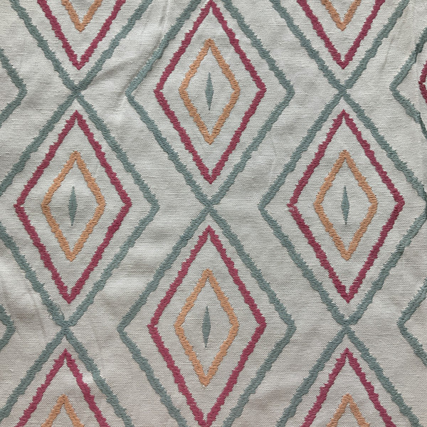 Sorbet Shalin Multi Diamond Embroidered Woven Sorbet | Medium Weight Woven Fabric | Home Decor Fabric | 53" Wide