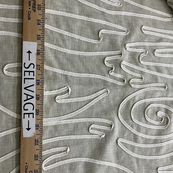 Covington Sidewinder Embroidered Woven Linen | Heavyweight Woven Fabric | Home Decor Fabric | 51" Wide