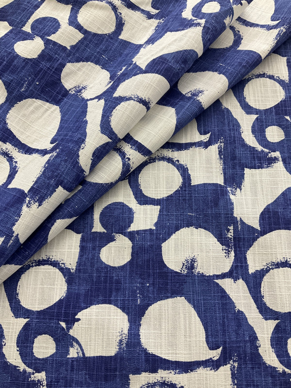 Premier Prints Into The Wild Revolve Slub Canvas Commodore Blue | Medium/Heavyweight Canvas Fabric | Home Decor Fabric | 54" Wide