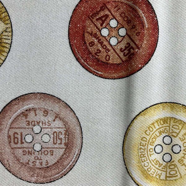 Riley Blake She Who Sew Canvas Button Tin Offwhite | Home Decor Fabric | 58" Wide