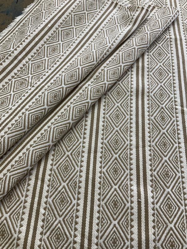 Laura & Kiran Bedouin Stripe Woven Sand | Medium/Heavyweight Woven Fabric | Home Decor Fabric | 56" Wide