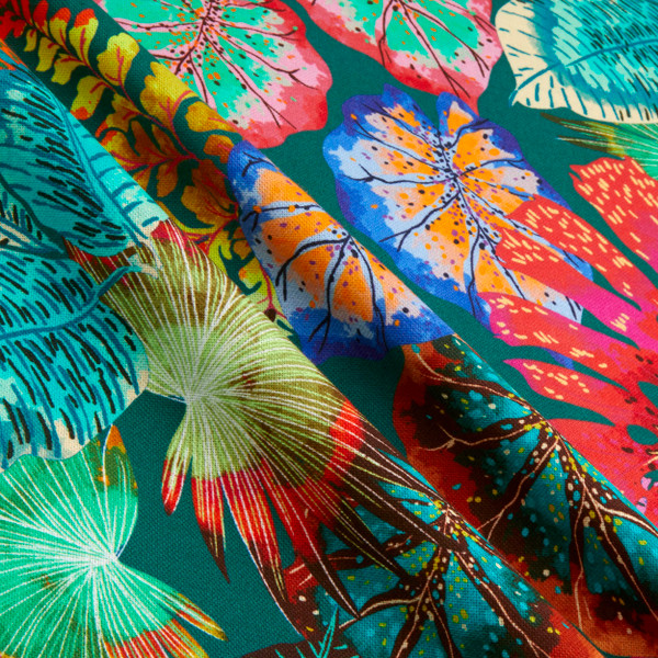 STOF France Jarina Duck Vert | Medium Weight Duck Fabric | Home Decor Fabric | 63" Wide