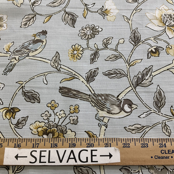 Waverly Summer Isles Floral Slub Duck Dove | Medium Weight Duck Fabric | Home Decor Fabric | 54" Wide