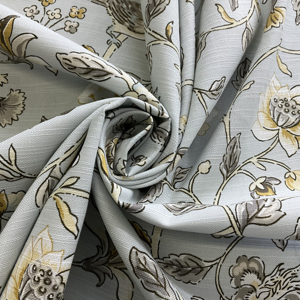 Waverly Summer Isles Floral Slub Duck Dove | Medium Weight Duck Fabric | Home Decor Fabric | 54" Wide