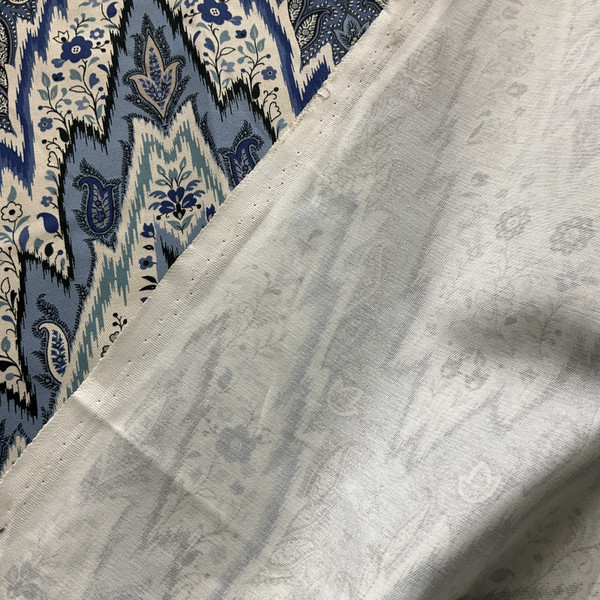 Williamsburg Bray Flamestitch Twill Indigo | Medium/Heavyweight Twill Fabric | Home Decor Fabric | 54" Wide