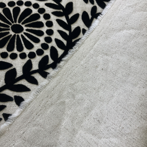 P/K Lifestyles Flock Botanical Linen Blend Black | Medium/Heavyweight Woven, Linen Fabric | Home Decor Fabric | 59" Wide
